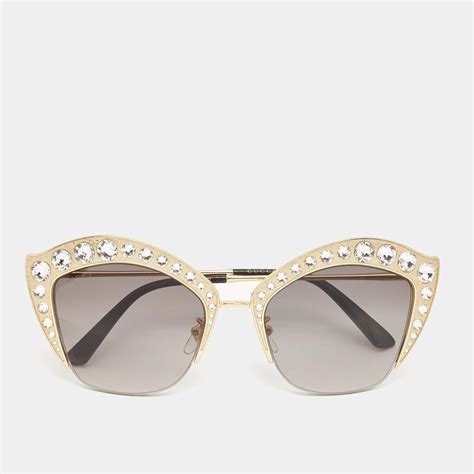 gucci crystal embellished cat eye sunglasses|Gucci oversized cat eye sunglasses.